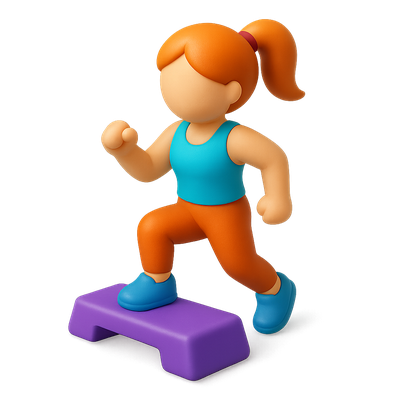 3D Aerobic Icon in Vibrant Colors with Isometric View
