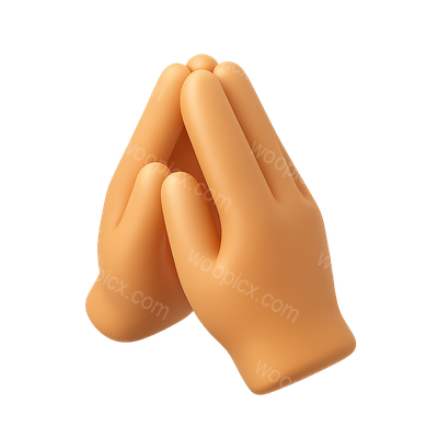 3D Icon of Two Hands Together in Isometric View