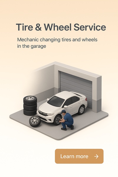 Professional Tire & Wheel Change Service in Garage