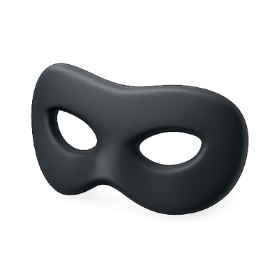 Stylized Black Mask for Theatrical or Costume Use