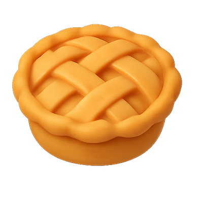 Realistic Pie Emoji with Lattice Crust Design