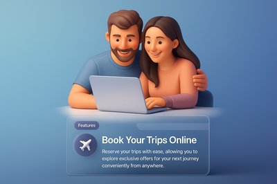 Happy Couple Engaged in Online Booking Experience