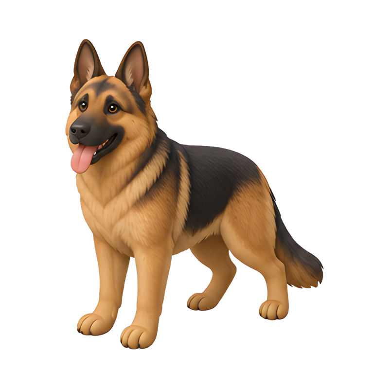 loyal german shepherd in park