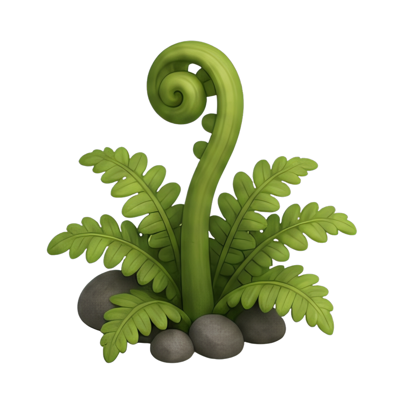 curled fern plant close-up