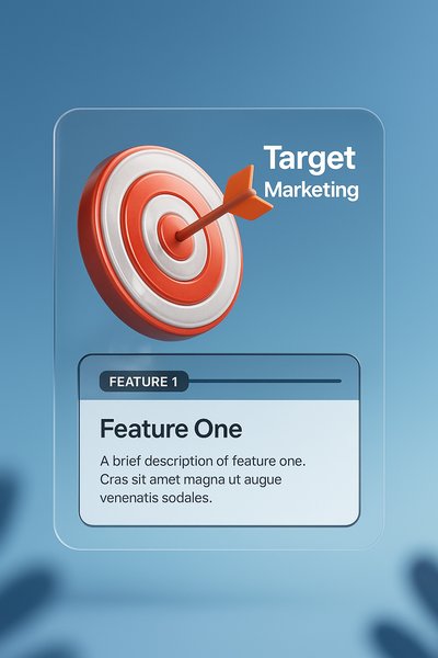 3D Target Logo Design for Marketing Features