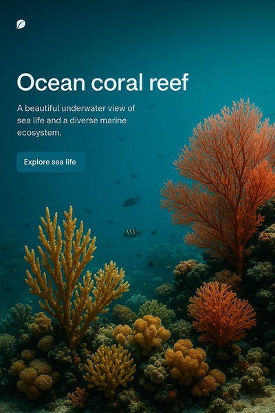 Stunning Ocean Coral Reef Underwater Scene with Diverse Marine Life