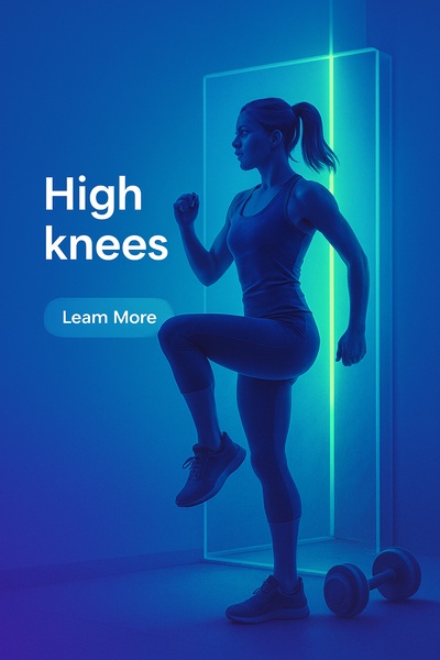 Dynamic High Knees Workout in Neon Glow