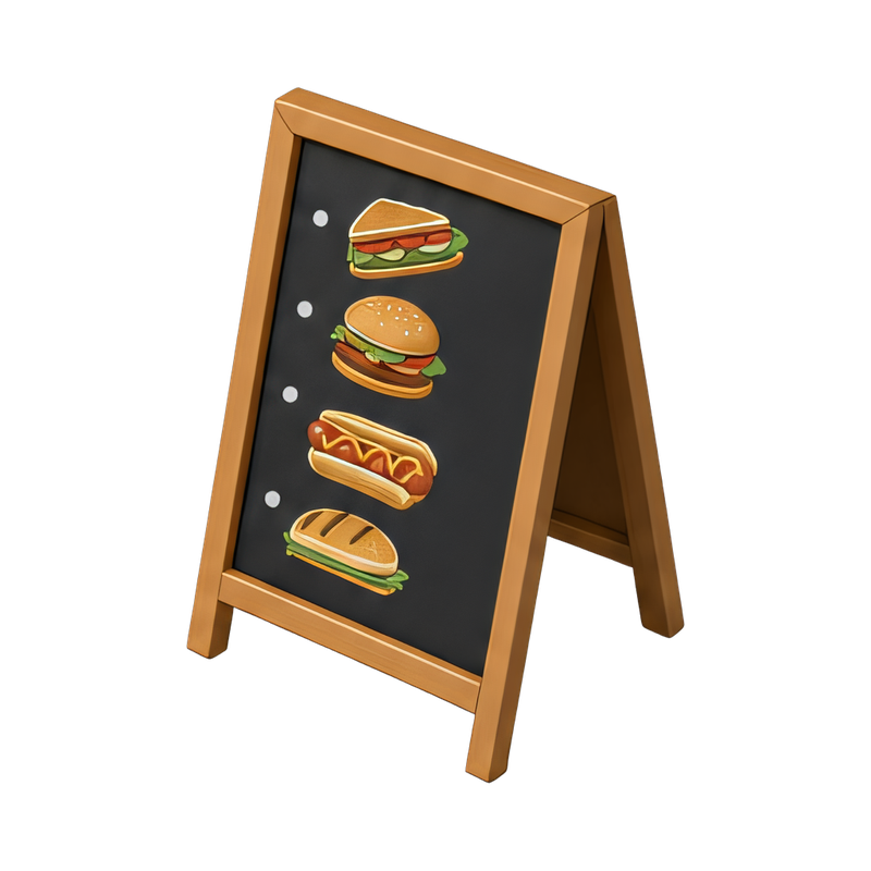 chalkboard menu on street sign