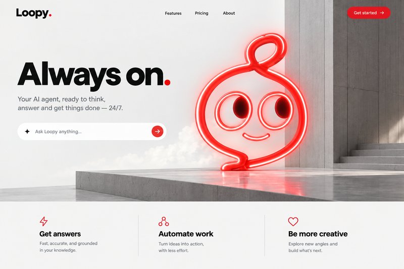 AI agent landing page design