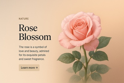 Realistic Illustration of a Rose Blossom with Elegant Design