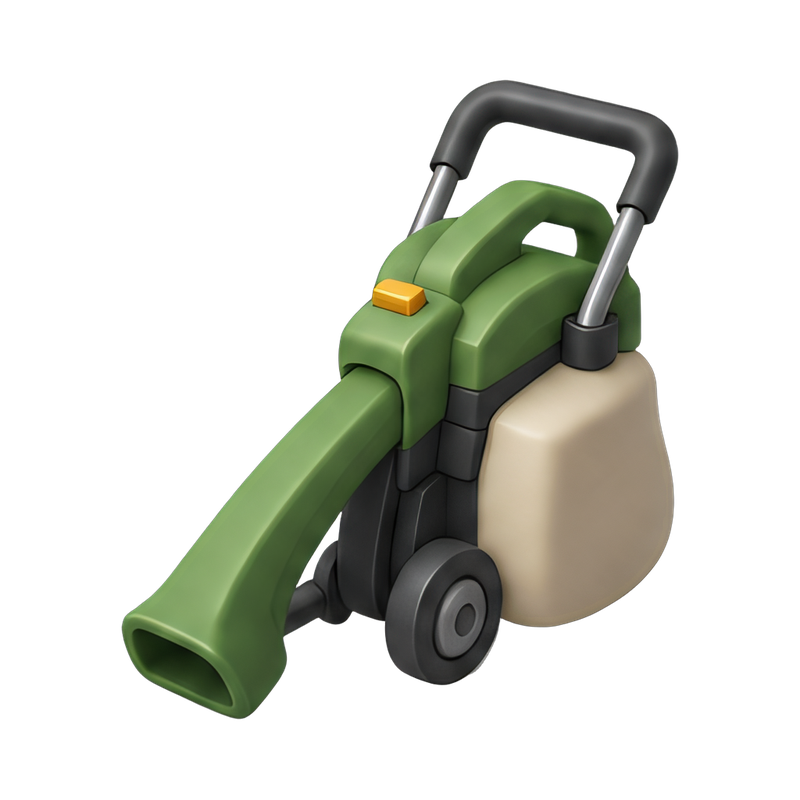 leaf vacuum mulcher in action