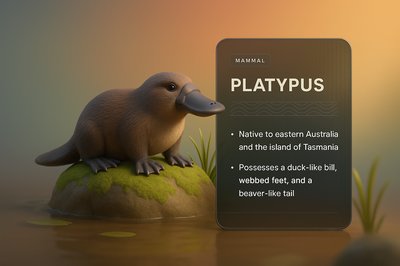 3D Illustration of a Platypus with Informative Overlay