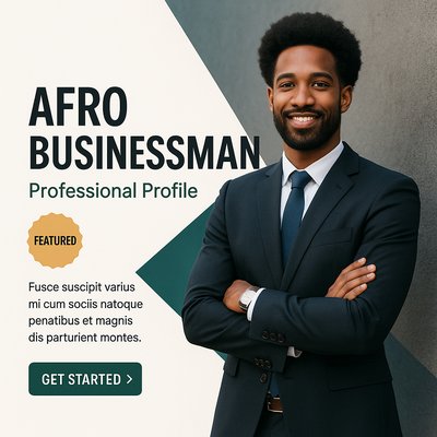 Professional Portrait of an Afro Businessman in Suit