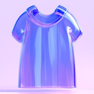 Stylized 3D Render of a Transparent Dress