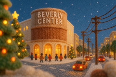 Winter Wonderland Scene with Wooly Textures at Beverly Center