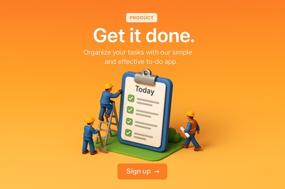 3D Task Management Scene with Characters and Checklist