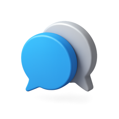 Stylish 3D Speech Bubbles Overlapping in Isometric View