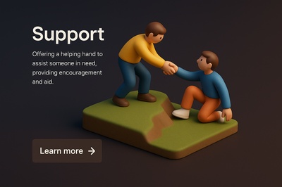 3D Scene Illustrating Support with Realistic Style