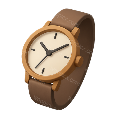 Stylish Minimalist 3D Wristwatch Design
