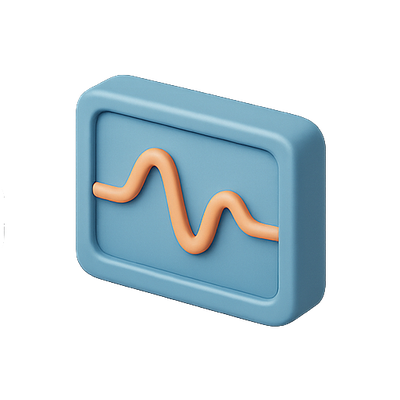 3D Icon of a Waveform Representation in Soft Colors