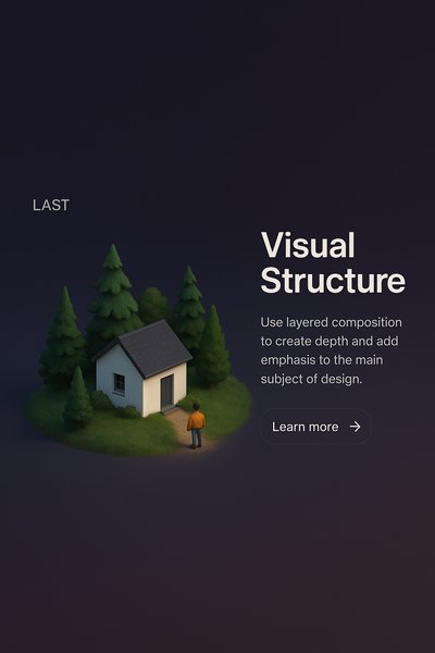 Layered 3D Scene with Visual Structure Elements