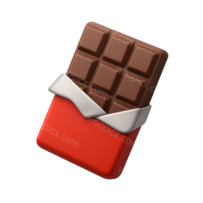 Delicious Open Chocolate Bar in 3D Design