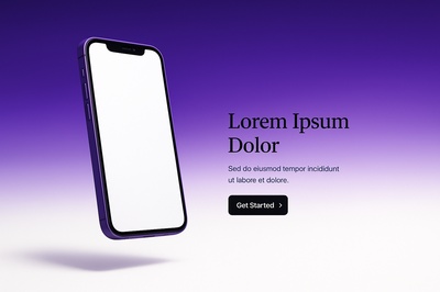 Levitating Purple Phone in a Stylish Design