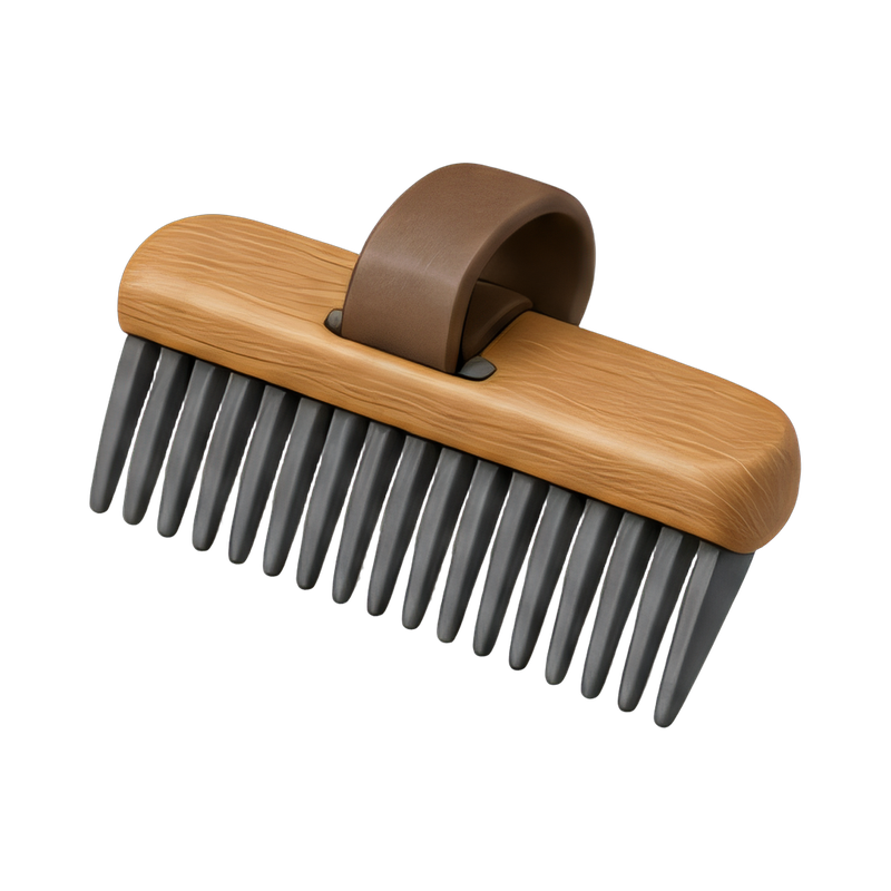 Stylish mane comb on display