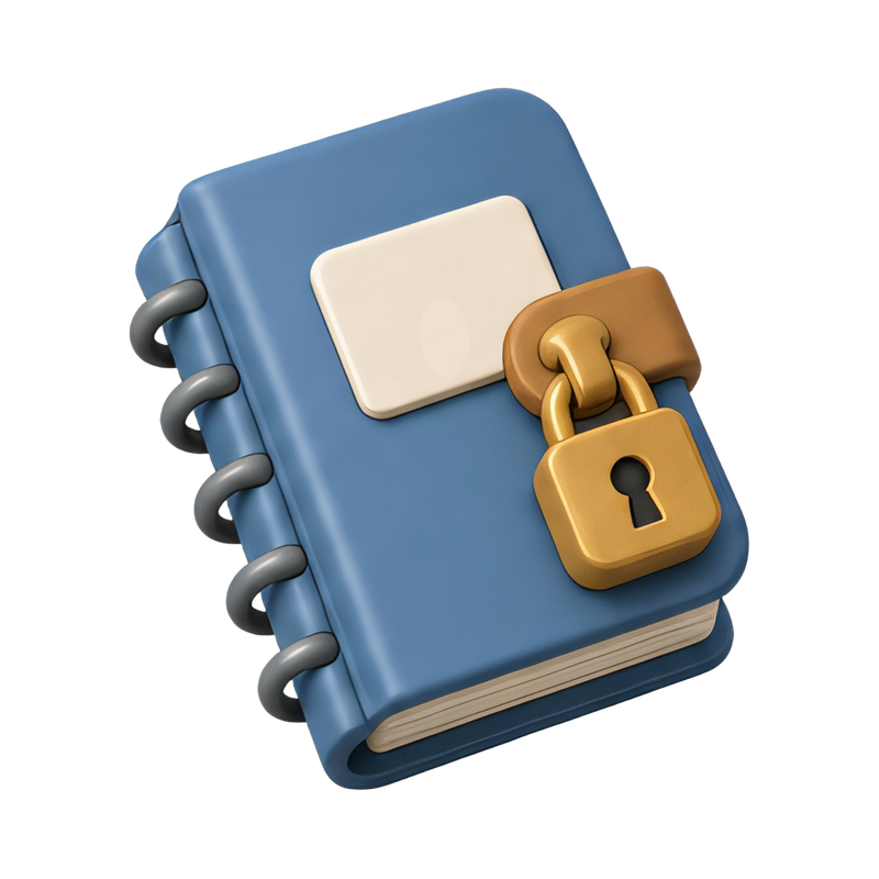 locked diary with a key