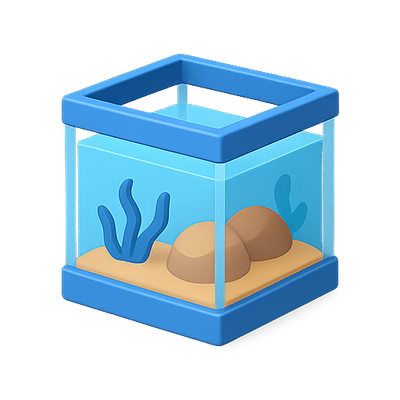 Stylized 3D Aquarium Illustration