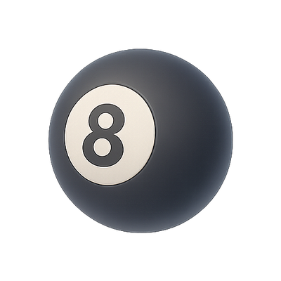 Classic Black Eight Ball with White Number