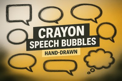 Hand-Drawn Crayon Speech Bubbles Graphic Design