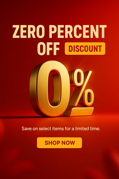 Promotional Banner for Zero Percent Discount Sale