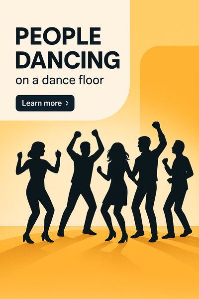 Dynamic Silhouette Dance Scene with Bold Typography