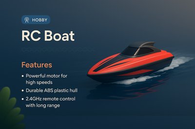 Landing Page Design for RC Boat Features with 3D Illustration