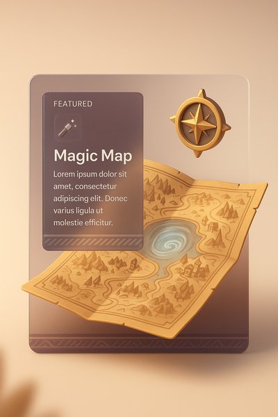 3D Magic Map with Integrated Design Elements