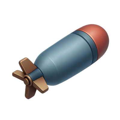 3D Render of a Stylized Bomb Icon with Rotors