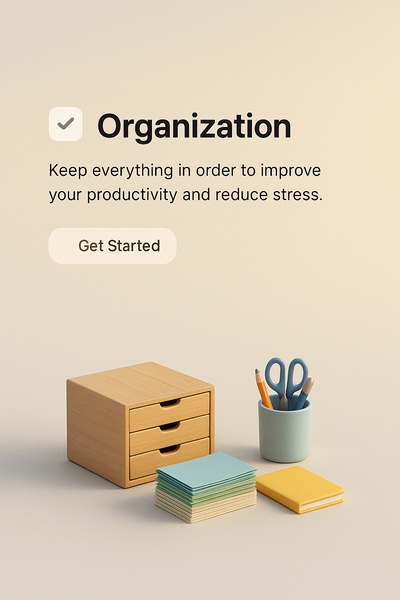 Realistic 3D Scene Depicting Organization and Productivity