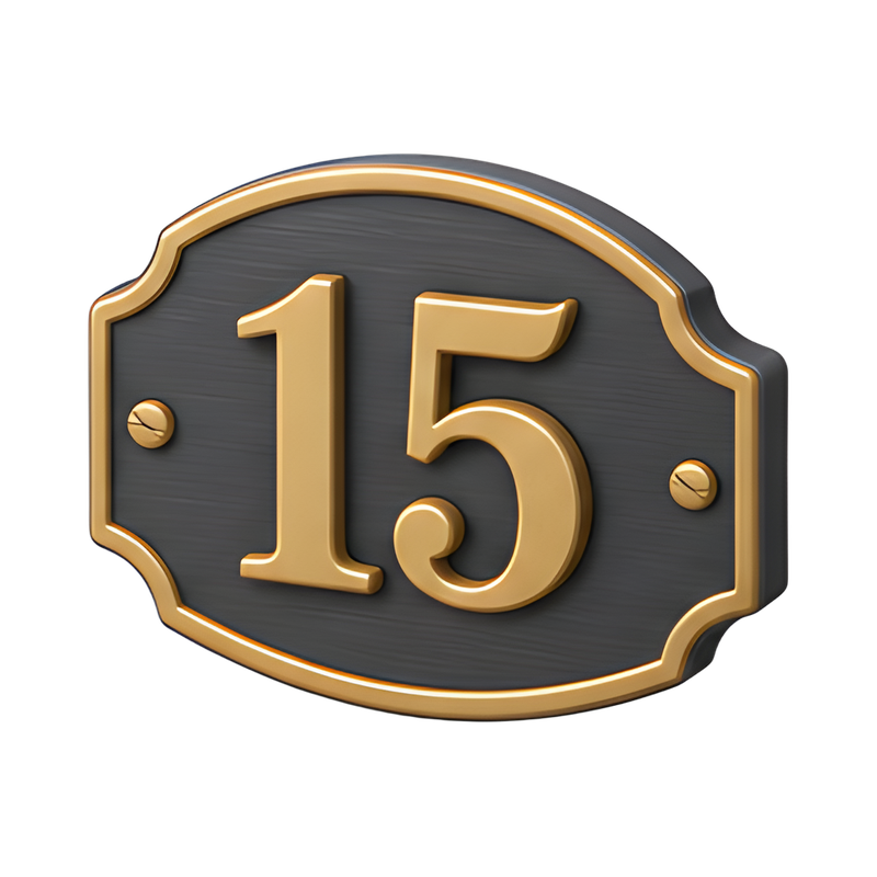 modern house number plaque