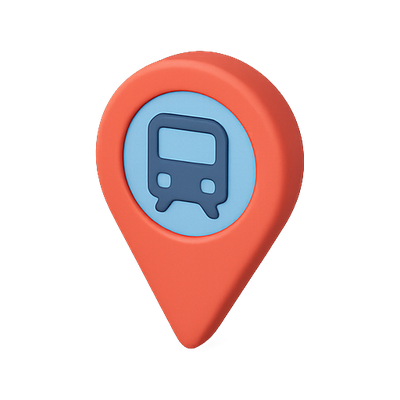 3D Map Marker Icon for Transportation