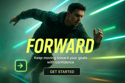 Dynamic Neon Design for Motivational Slide