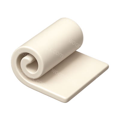 3D Rolled Paper Icon with Isometric View