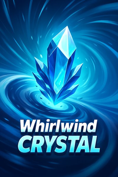 Vibrant Whirlwind Crystal Illustration with Dynamic Background