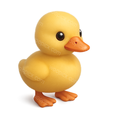 3D Illustration of a Cute Gosling Icon