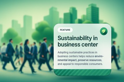 Sustainability in Business Center Concept with Motion Blur