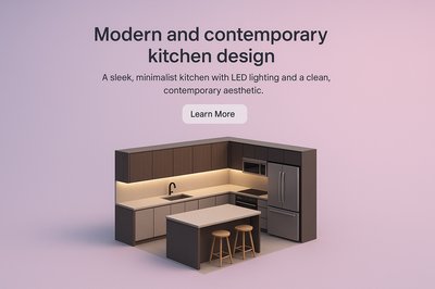 Stylish Modern Kitchen Design with LED Lighting