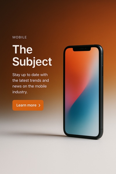Stylish Mobile Page Design with Gradient Background