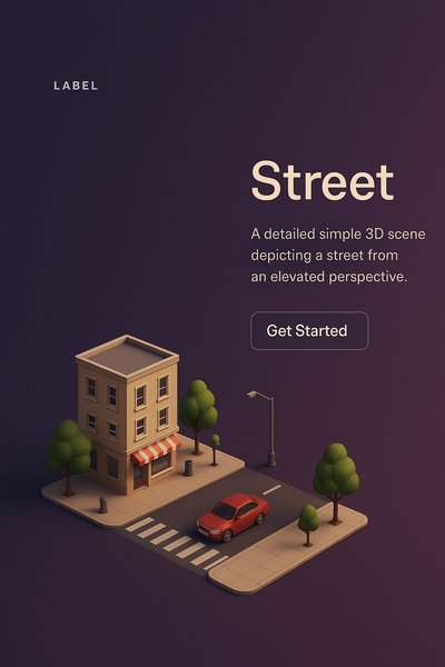 Detailed 3D Scene of a Street from an Elevated Perspective