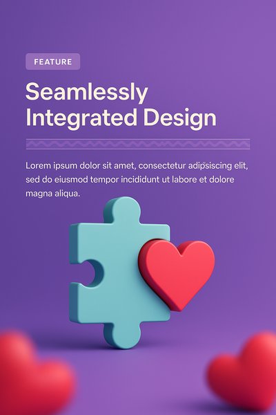Modern Valentine's Day Poster with 3D Design Elements