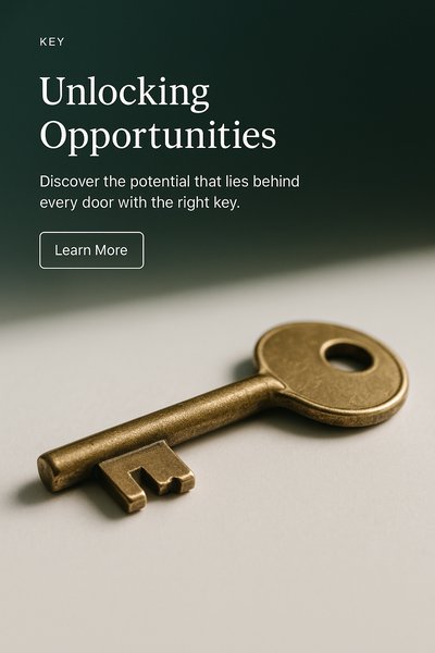 Stylish Interactive Web Page Layout Featuring a Key